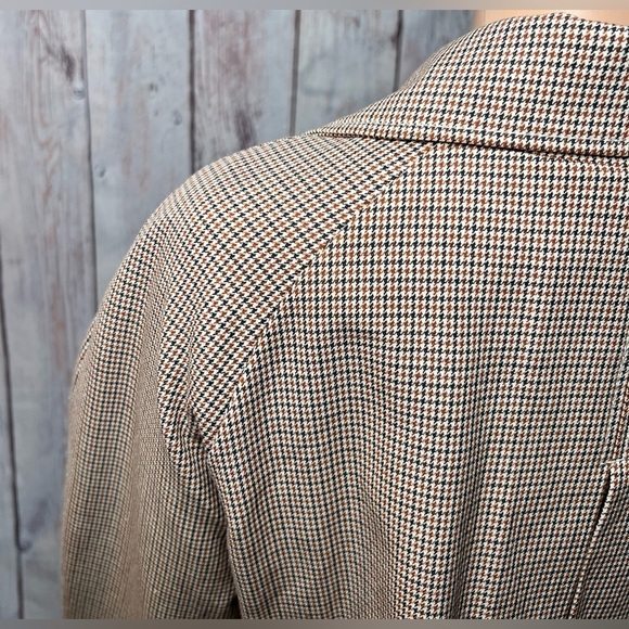 H&M Houndstooth Short Trench Coat Light Beige Size: L - Picture 9 of 13